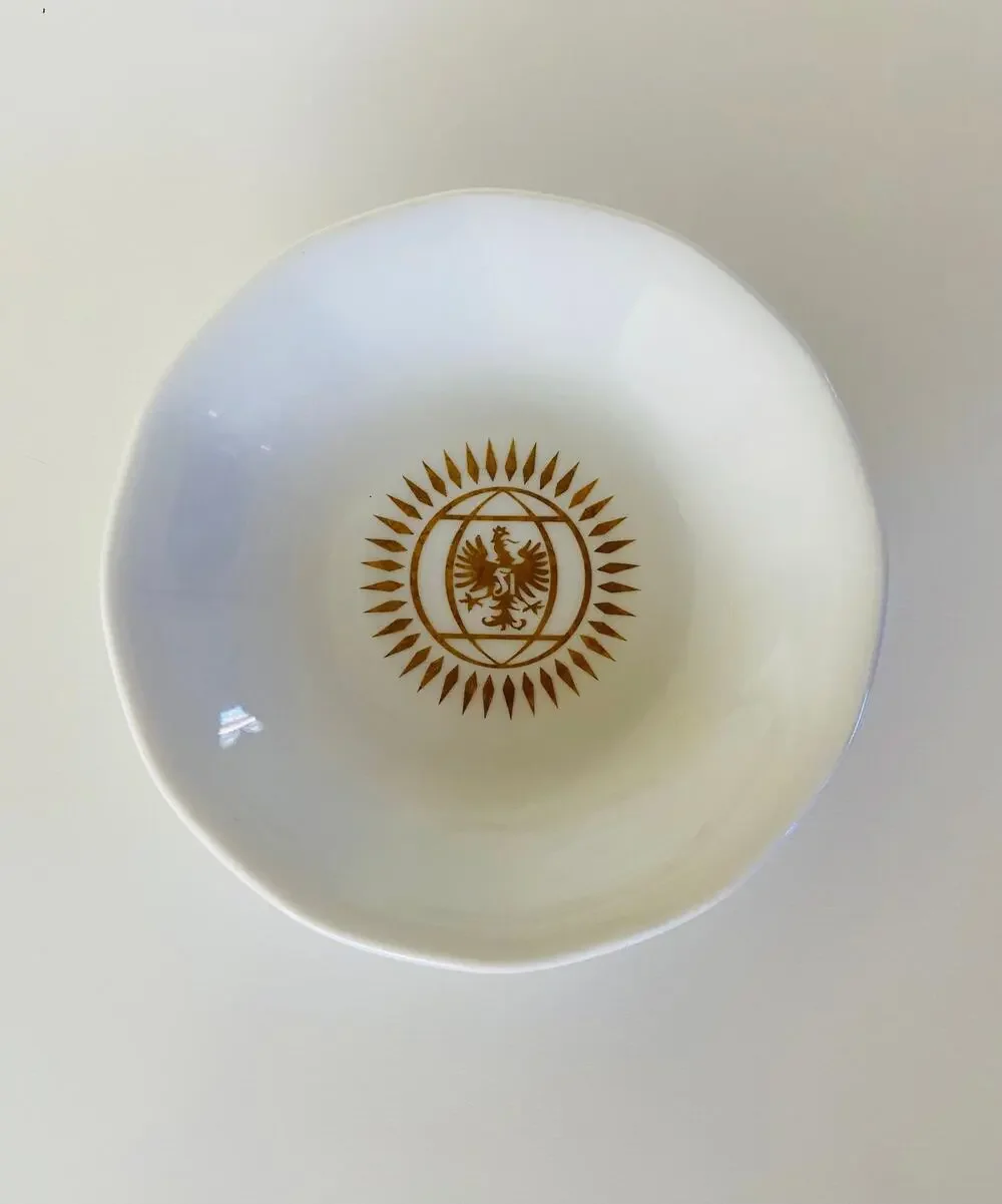 VINTAGE Gold Sunburst Bavaria German Bauscher Weidem Small Plate Butter Dish